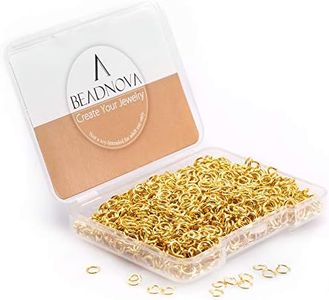 BEADNOVA 4mm Gold Jump Rings for Jewelry Making Open Jump Rings for Keychains and Necklace Repair (300Pcs)