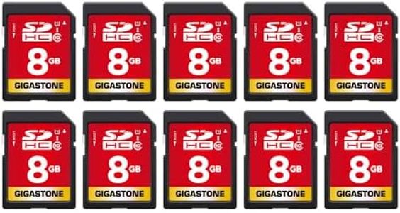 Gigastone 8GB 10-Pack SD Card UHS-I U1 Class 10 SDHC Memory Card Full HD Video Canon Nikon Sony Pentax Kodak Olympus Panasonic Digital Camera