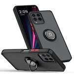 Feitenn for T-Mobile Revvl 6 Pro 5G Case with Ring,Frosted Hard PC Back Flexible Frame Built-in Kickstand Phone Case for Revvl 6 Pro 5G 2022 (Black)