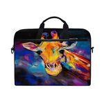 WowPrint Laptop Sleeve, Animal Giraffe Art Laptop Case Shoulder Strap with Handle Portable Notebook Computer Bag for 13 13.3 14 15 inch