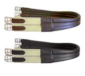 SIE EQUESTRIAN Contoured Leather Chafeless Girth Black Brown 46" /48" / 50" / 52" / 54" / 56" (BROWN, 46")