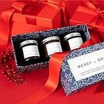 UnboxMe 3-Piece Holiday Scented Candle Set - Hand-Poured Soy Wax with Essential Oils, Glass Candle Set with Gift Box, Use for Home Stocking Stuffer, Secret Santa & More, Christmas Candle Gift Sets