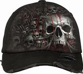 Spiral - Death Ribs - Baseball Caps Ditressed with Metal Clasp - L Black