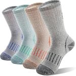 Anlisim Kids Merino Wool Hiking Socks Girls Boys Winter Thermal Warm Thick Crew Snowboarding Gifts Socks Stocking Stuffers 4 Pairs for Teen(Grey/Blue/Brown/Green,8-12 Y)