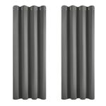 Deconovo Wide Curtains for Living Room Thermal Insulated 66 x 72 Inch Blackout Curtains Eyelet Blackout Curtains Light Grey 2 Panels
