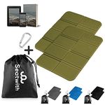 Seatwith Folding Hiking Mat 2pcs - Insulated Folding Sit Mat w/Carry Bag & Hook - Sit Mats for Walkers - sit mat hiking - Folding Seat Pad - Camping Sit Mat Folding Camping Mat+Outdoor E-book - Green