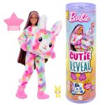 Barbie Cutie Reveal Doll & Accessories with Tie-Dyed Bunny Plush Costume & 10 Surprises Including Color Change, Color Dream Series, HRK38