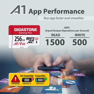 Gigastone 256GB MicroSDXC Memory Card – High Speed, UHS-I