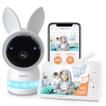 ARENTI 5Ghz Baby Monitor,2.5K Smart Baby Camera with 5-Inch Upgraded Wireless Display,Night Vision,Lullabies,Cry&Motion Detection,Auto Track,Two Way Audio,App&Screen Control,Temp & Humidity Sensor