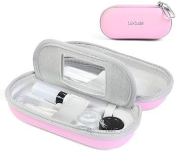 Luxtude Contact Lens Case, Cute Glasses and Contact Case 2 in 1, Built-in Mirror & Tweezers & Contacts Lense Solution Bottle, Double Layer Hard Carrying Cases for Travel, Pink