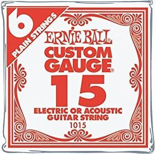 Ernie Ball Nickel Plain Single Guitar String .015 Gauge 6-Pack