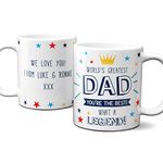 Thoughtful Gifts Worlds Greatest Dad Personalised Mug, Personalised Mug for Dad, Personalised Cup for Dad, Personalised Gift for Dad, Personalised Fathers Day, Birthday Mug, Add own Message