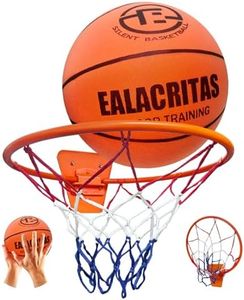 Ealacritas No.7(9.45in) Silent Basketball + Hoop - Durable, Noise-Absorbing Foam for Indoor Dribbling and Shooting Practice - Ideal for Teens and Adults