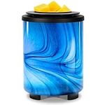 Wax Melt Warmer for Scented Wax, Electric Art-Glass Wax Melt Warmer with Removable Silicone Dish and Stable PTC Heating Element, 7 Colors Changing LED Night Light Wax Warmer for Home Office Décor Gift