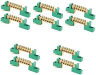 Gatuida 10 Pcs Terminal Block Ground Bus Bar Ground Distribution Block Ground Bar Grounding Rods Grounding Busbar Bar Copper Bar Ground Rod Electrical Grounding Bars Grounding Block