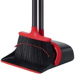 Dustpan and Brush Sets Long Handle,Broom and Dustpan Set,Upgrade 52" Long Handle Broom with Stand Up Dustpan Combo Set,Dust Pan Brushes Set for Office Home,Indoor or outdoor,Brush and Pan Set