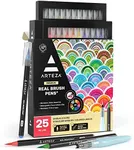 ARTEZA Watercolor Paint Pens, 24 Watercolor Brush Pens with Flexible Nylon Brush Tips, Paint Markers for Artists, and Beginners