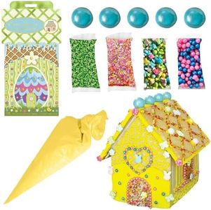 Easter Mini House Cookie Decorating Kit – Pre-Baked Vanilla Sugar Cookie House with Royal Icing, Glittery Sugar, and Edible Decorations – Fun DIY Easter Activity for Kids and Families – Nut-Free, Dairy-Free, Kosher – Made in USA