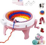 Knitting Machines, SENTRO Knitting Machine Smart Weaving Round Loom, Knitting Machines Knitting Board Rotating Double Knit Loom Machine Kit for Adults/Kids DIY Knit Scarf Hat Sock