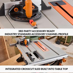Evolution R255TBL Table Saw – 255mm Blade, Powerful Wood Cutting