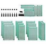 VooGenzek 20 PCS PCB Board Kits, Include 12 PCS Double Sided PCB Board Prototype Circuit Board, 8 PCS Nylon Column