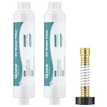 QNINE Camper RV Water Filter with Hose Protector, Inline Water Filter Reduces Chlorine, Bad Taste, Odor, Ideal for Garden Hose, Camping, Car Washing, NSF Certified, 2-Pack