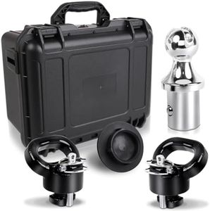 Gooseneck Hitch Ball Kit - 60618 Puck System with 2-5/16-Inch Ball and 2 Gooseneck Safety Chain Anchors Fits for 2013-2024 Dodge RAM 2500 3500 Trucks, 38000 lbs GTW