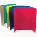 Baker Ross Tri Fold Boards-Pack of 4, Assorted Colours, for Displaying Table Top Projects and Presentations (EK710), 122 x 91 cm