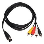 Din 5 Pin Male to 4 Male Cable, 4.9ft Pure Copper Wire Core Sound Extension Adapter Cable for HDTV, PC Computer