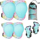 MHJY Knee Pads for Kids Elbow Pads Children Wrist Guards Unicorn Protective Gear Set for Girls Boys Roller Skates, Skateboard, Bike, Scooter, Inline Skating, Cycling Age 3-8 Years