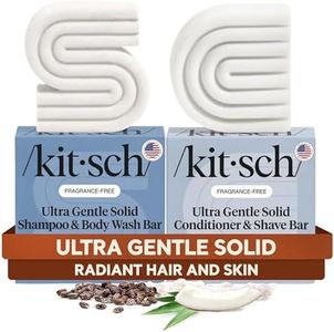 Kitsch Shampoo & Body Wash Bar, 2-in-1 Conditioner & Shave Bar for Hair & Body, Made in US, Vegan Soap , 5 Ingredients, Scent Free, Paraben Free