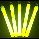 Glow Sticks Bulk Wholesale, 100 4” Yellow Glow Stick Light Sticks, Bright Color, Kids Love Them! Glow 8-12 Hrs, 2-Year Shelf Life, Sturdy Packaging, GlowWithUs Brand