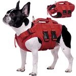 Kuoser Dog Life Jacket High Flotation, Reflective Dog Life Vest for Swimming Boating, Adjustable Small Medium Large Dog lifejacket, Lightweight Dog Life Preserver Rescue Handle Spring Summer Pool