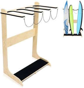 Briwooody 4 Boards Freestanding Surfboard Rack Vertical Surfboard Storage Rack Skateboard Surfboard Stand Holder Indoor Surfboard Storage for Wakeboard Shortboard Longboard Display