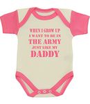 BabyPrem Baby When I Grow Up Want to be in The Army Clothes Bodysuit Pink 3-6