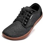 HOBIBEAR Mens Barefoot Minimalist Shoes Wide Width Low Drop Sneakers Lightweight Road Running Walking Tennis Casual Mesh Minimus Comfy Loafer Nurse Workout Work Drving Travel Black/Brown