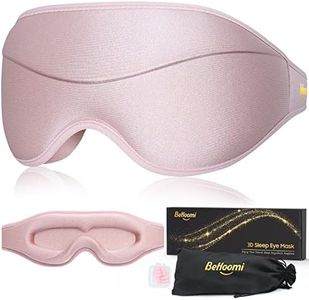 BeHoomi Sleep Mask, Premium Eye Mask for Sleeping, Completely Blackout, Superior Soft Comfort, Upgraded 3D Ergonomic Designed Sleeping Mask for Home, Office, Travel, Meditation, Yoga, Pink