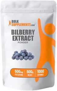 BulkSupplements.com Bilberry Extract Powder - Bilberry Fruit Extract, Bilberry Powder, Bilberry Supplement for Eyes - Glulten Free, 500mg per Serving, 500g (1.1 lbs) (Pack of 1)