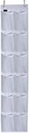 MISSLO Over The Door Shoe Organizer 12 Large Mesh Pockets Hanging Narrow Closet Door, White