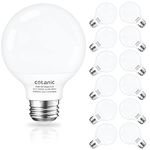 Cotanic 5000K Daylight LED Globe Light Bulbs, E26 Standard Base, 5W(60 Watt Equivalent Incandescent Replacement), 500LM, Non-Dimmable, 12 Pack Bathroom G25 Vanity Light Bulb