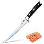 SHAN ZU Japanese Filleting Knife 7 inch- Edge Deboning Fish and Meat Kitchen Knives Professional Fish Knife Made of Super Sharp German Stainless Steel Boning Knife