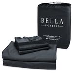 Bella Coterie Luxury California King Bamboo Sheet Set | Organically Grown | Ultra Soft | Cooling for Hot Sleepers | 18" Deep Pocket | Viscose Made from Bamboo [Black]