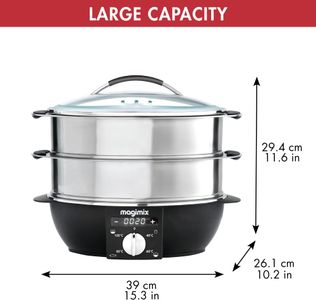 Magimix Stainless Steel Food Steamer, 12.2L Capacity