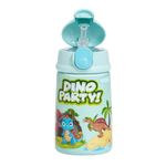 FunBlast Dino Party Water Bottle with Straw for Kids - Insulated Stainless Steel Bottle, Anti-Leak, Cute Design, 300 ML Capacity, BPA Free