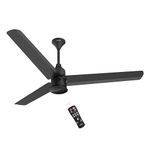 POLYCAB Silencio Mini 1200mm 5-Star BLDC, Remote Ceiling fan for home | Free Installation | 55% Energy Saving, 100% Copper, High Speed, 25 Speed Setting, Reversable & Timer | 4-yr Warranty【Matt Black】