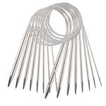 8Pcs Stainless Steel Circular Knitting Needles Set, Interchangeable Crochet Knitting Needles Yarn Needles for Weaving Project, Double Pointed Flexible Knitting Needles for Socks Weave Knitting Set for Beginner( 4.5mm, 5mm, 5.5mm, 6mm, 7mm, 8mm, 9mm, 10mm )