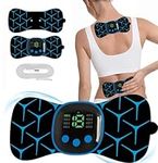 EMS Muscle Stimulator, Wireless TENS Machine for Pain Relief, Mini Neck Massager with 2 Pads, Portable Massage Pads Unit for Back, Waist, Neck, Shoulder