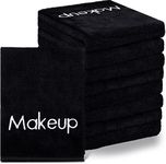 Shimeyao 20 Pack Makeup Washcloths Microfiber Makeup Remover Towels Reusable Quick Dry Face Wash Cloth Soft Washable Fingertip Facial Makeup Towels for Cleansing Hand and Make Up,13x13 Inch(Black)