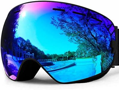 SPOSUNE Ski Goggles Over Glasses - Snow/Snowboard Goggle for Men, Women & Youth - UV400 Anti-Fog Snowmobile Goggles