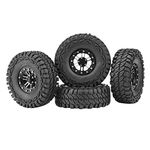 Dilwe RC Car Tires, 4 Pcs Rubber Tires Tyres Metal Hubs for 1:10 Remote Control Crawler Car Accessory Part